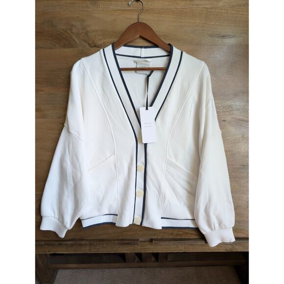 Varley Decker Off Court Cardigan Womens S White Stretch Double Soft VAR01536 NWT - Picture 1 of 5